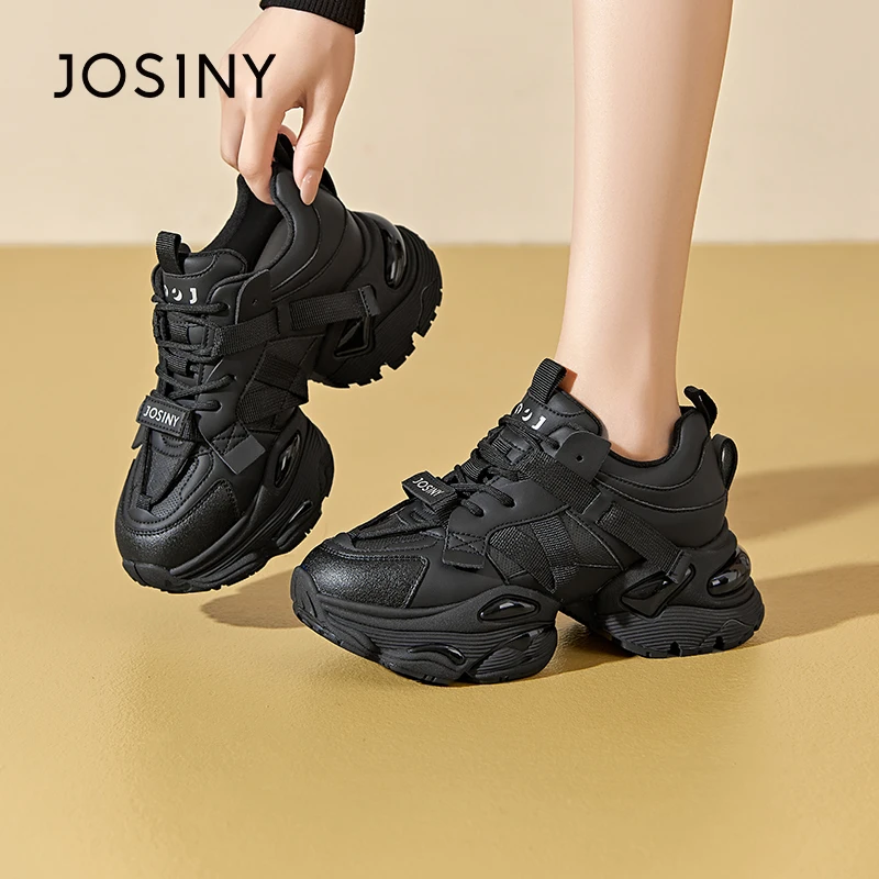 卓诗尼厚底老爹鞋女2025春秋新款时尚百搭女鞋透气春秋运动休闲鞋