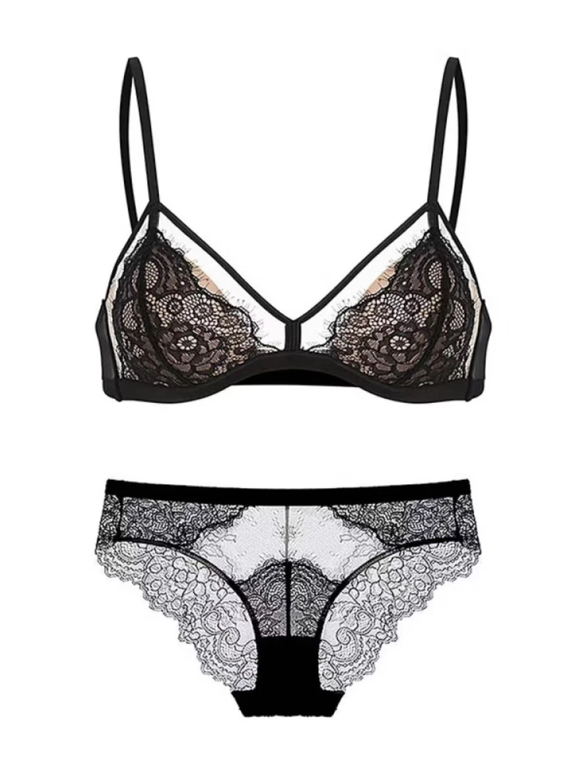 大胸显小薄款蕾丝轻薄大码文胸欧美