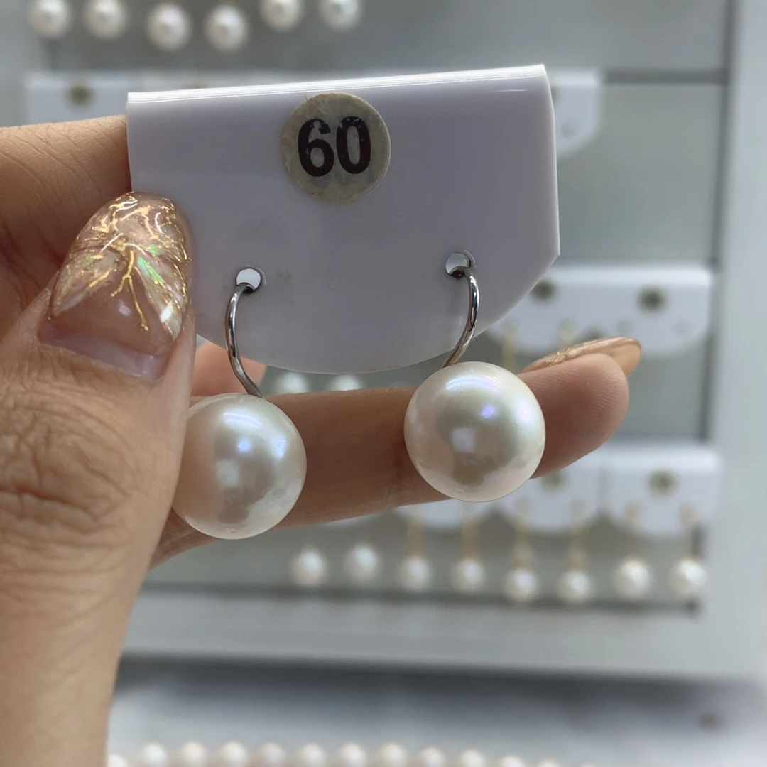 淡水珍珠耳饰银S925镶嵌