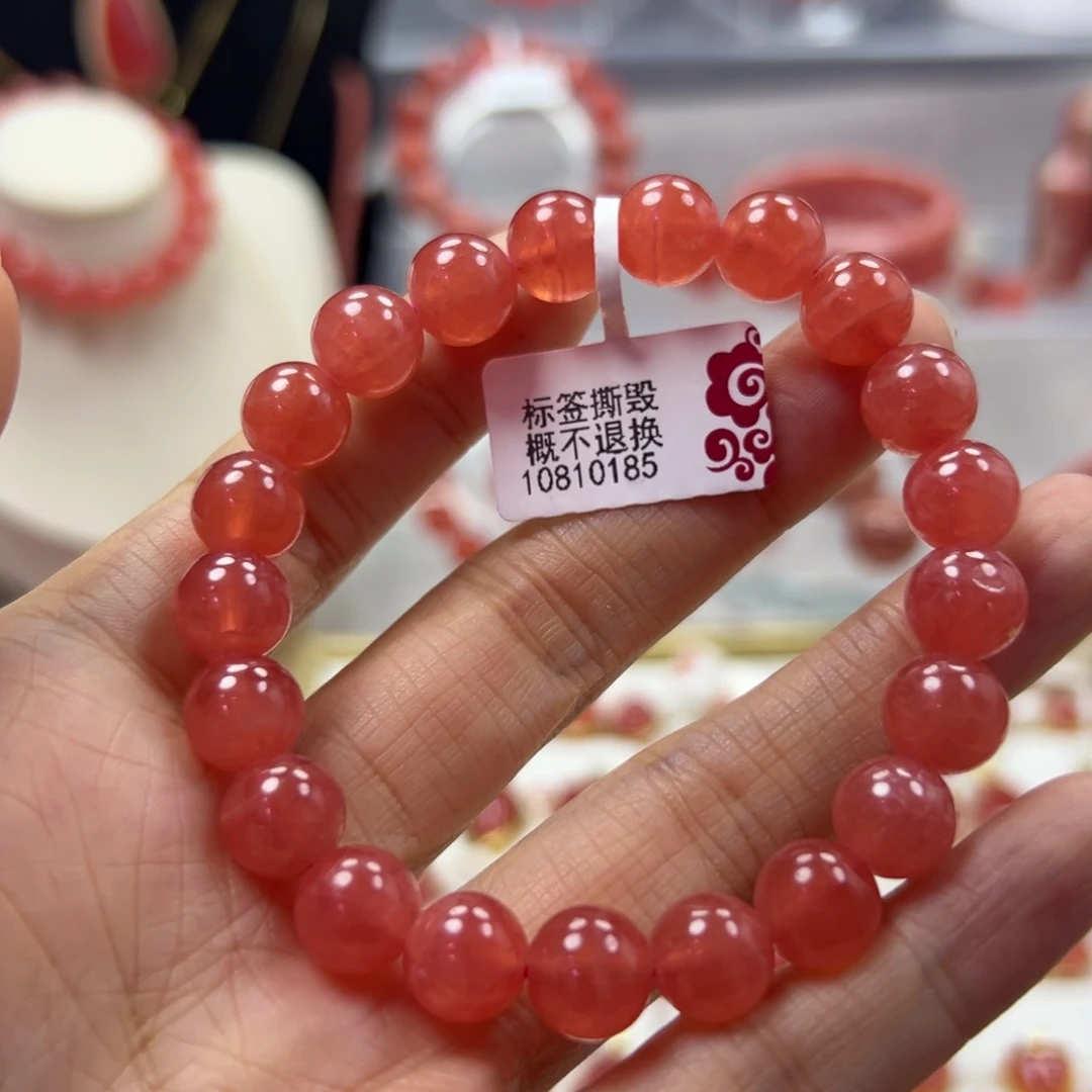 未镶嵌菱锰矿（红纹石）手串