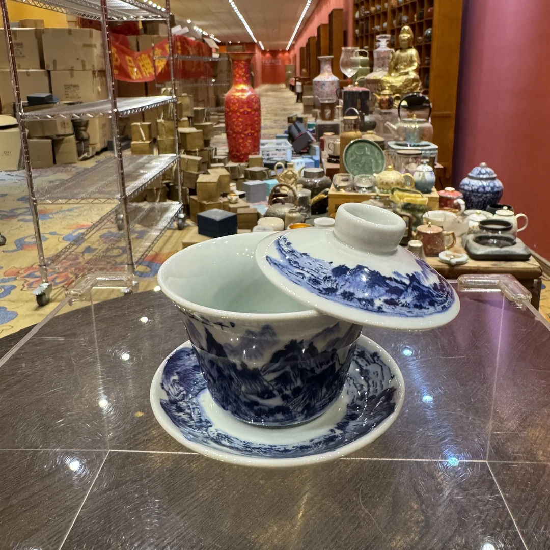 【闪购商品】千里江山三才盖碗马蹄盖碗，147210