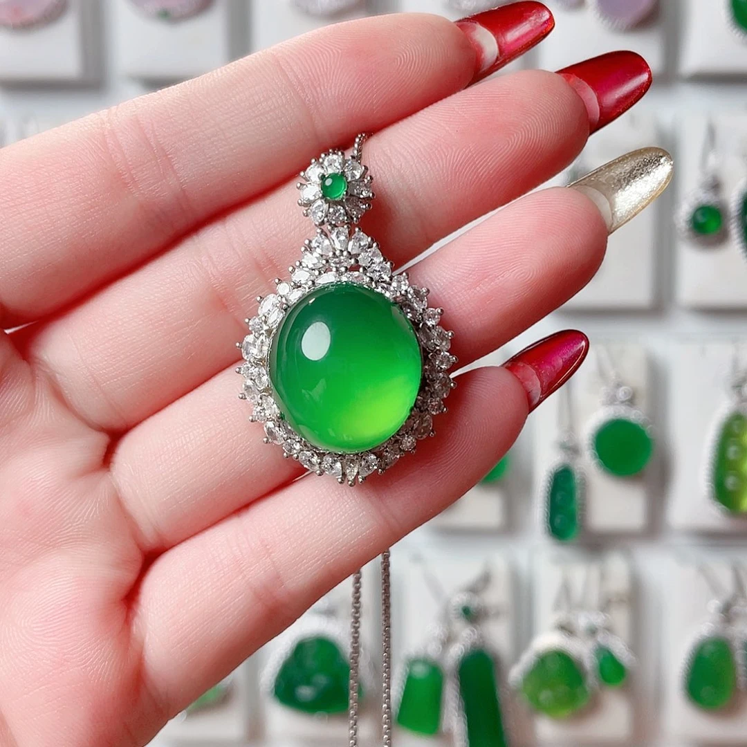 玛瑙/玉髓吊坠(赠链)银S925镶嵌