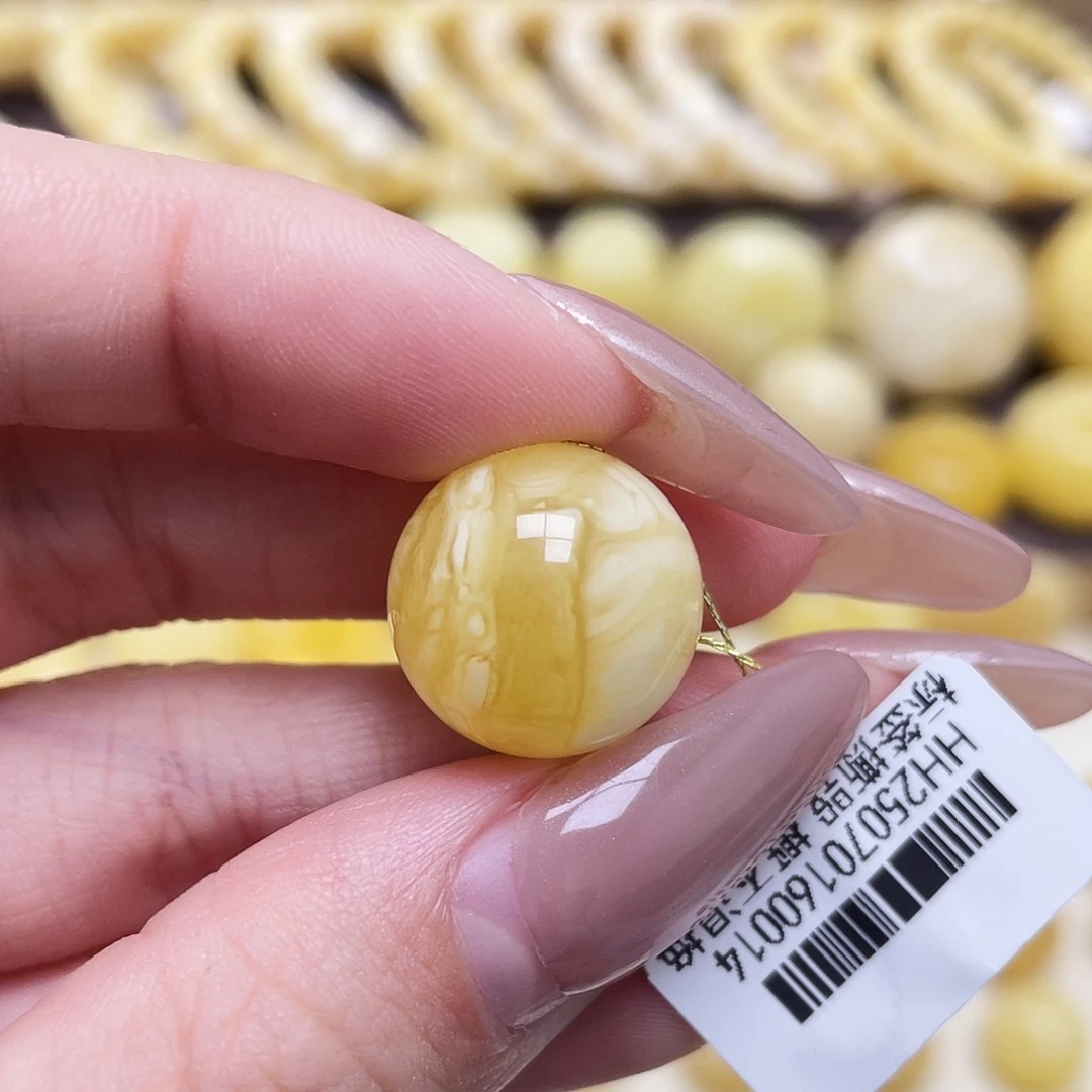 琥珀未镶嵌裸石16.2mm圆珠