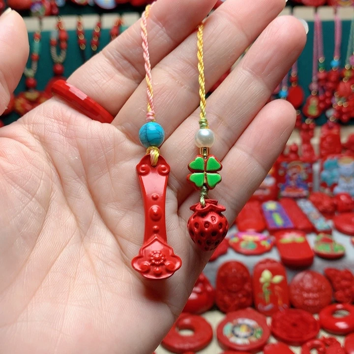含辰砂工艺品手机坠