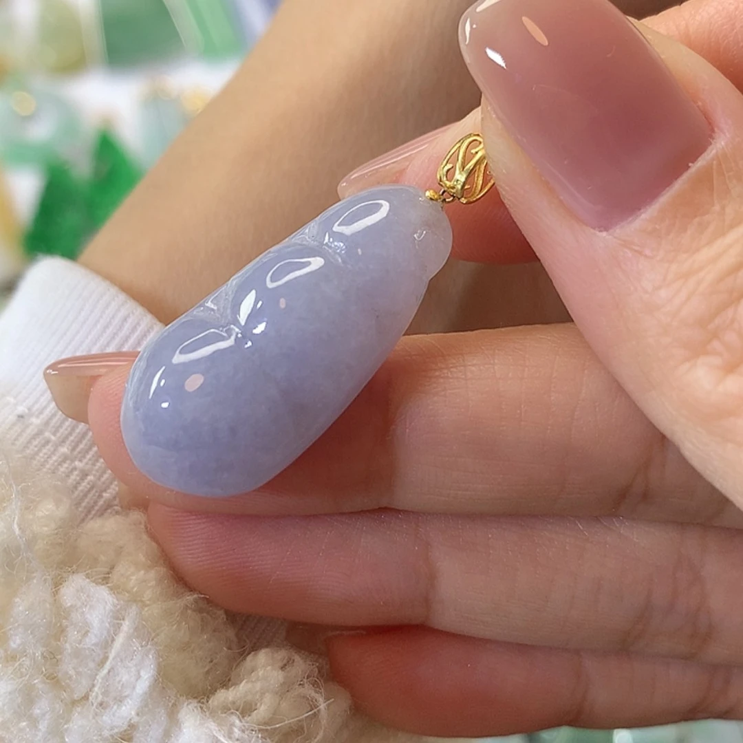 【闪购商品】翡翠吊坠(赠链)18K金镶嵌