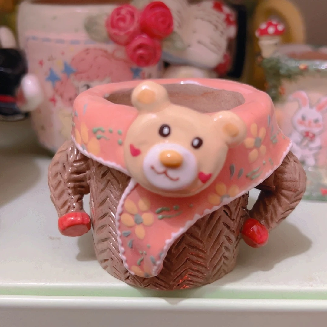 微瑕福福毛衣围脖多肉花盆