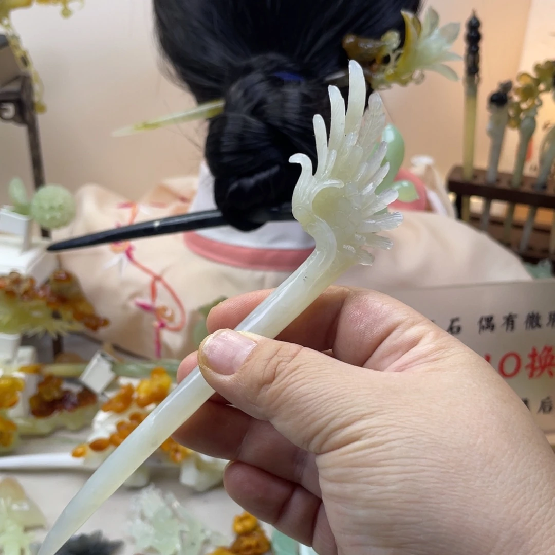 蛇纹石玉合金发饰