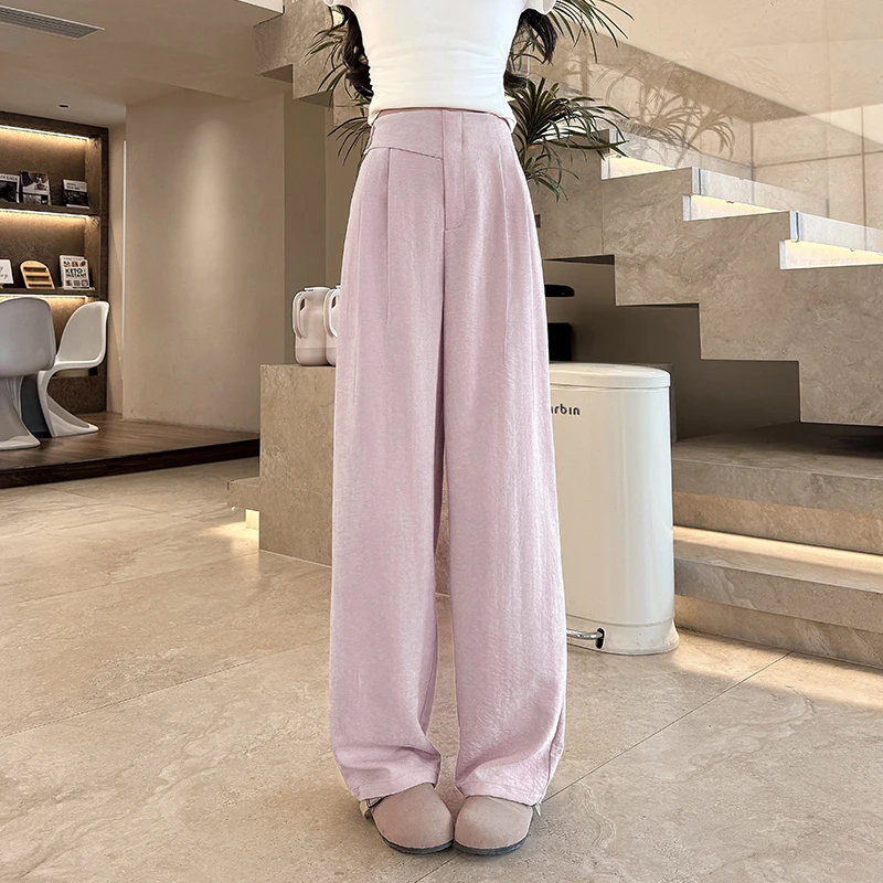 奶芙裤子女春夏薄2025新款高级垂坠感宽松直筒休闲慵懒西装阔腿裤