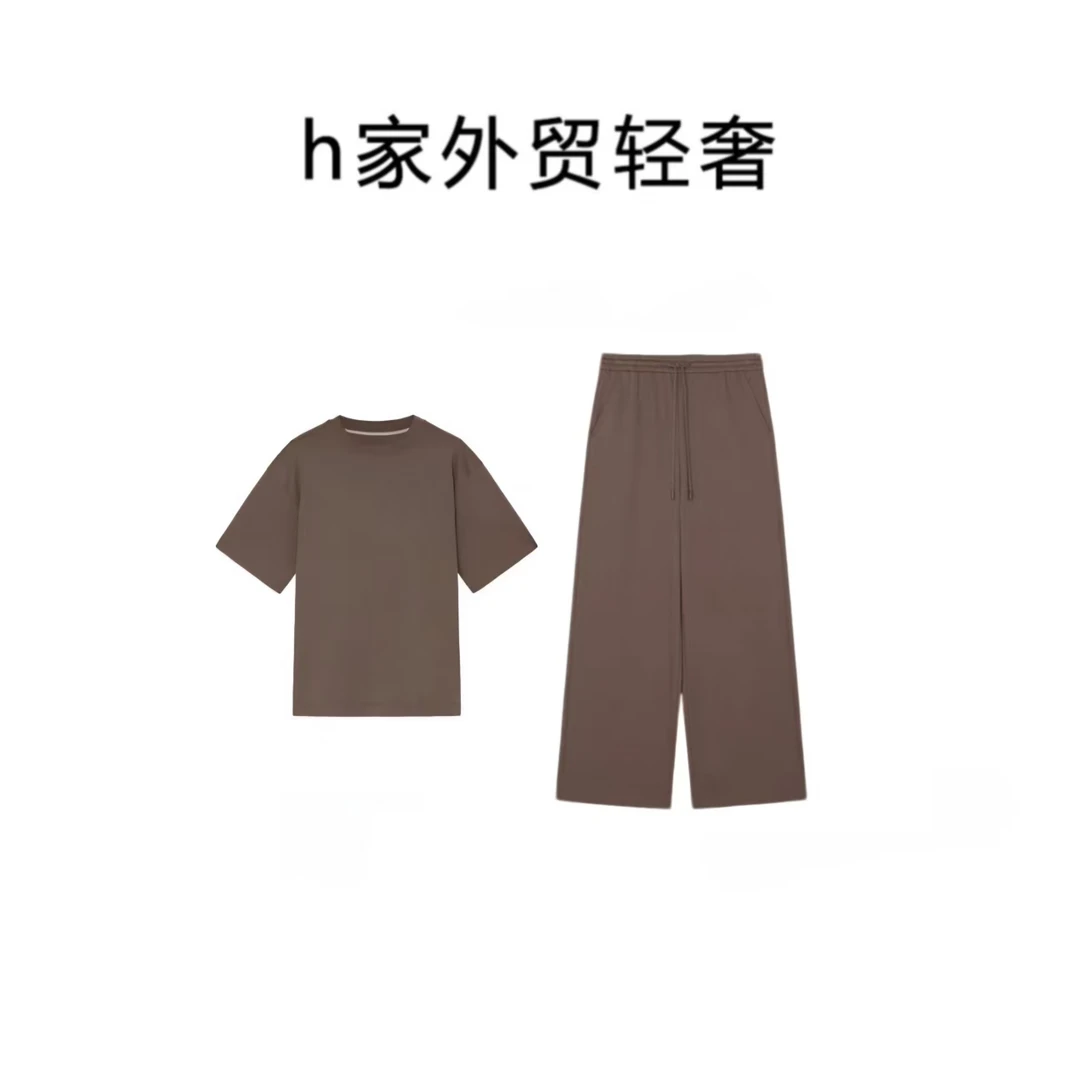 【胡哥严选】小d禾春季女装环保种植棉双面布套装气质简约宽松圆领