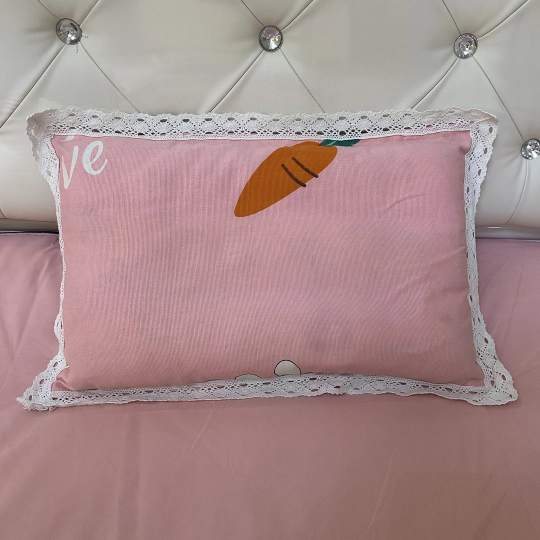 【香香姐专属】2484-老粗布儿童花边枕套