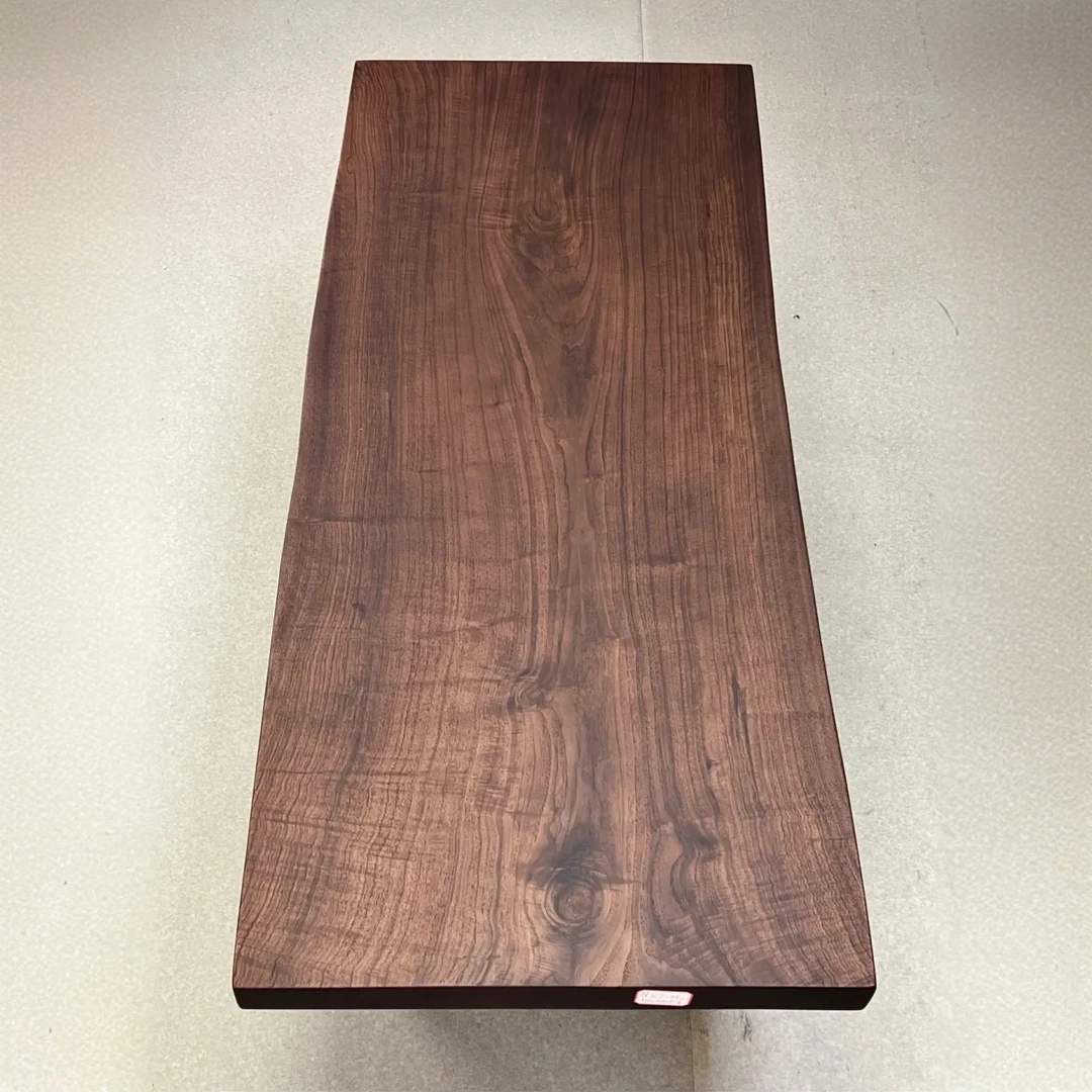 北美黑胡桃实木大板桌餐桌茶桌 自然边 尺寸：195*77*75*76*6cm