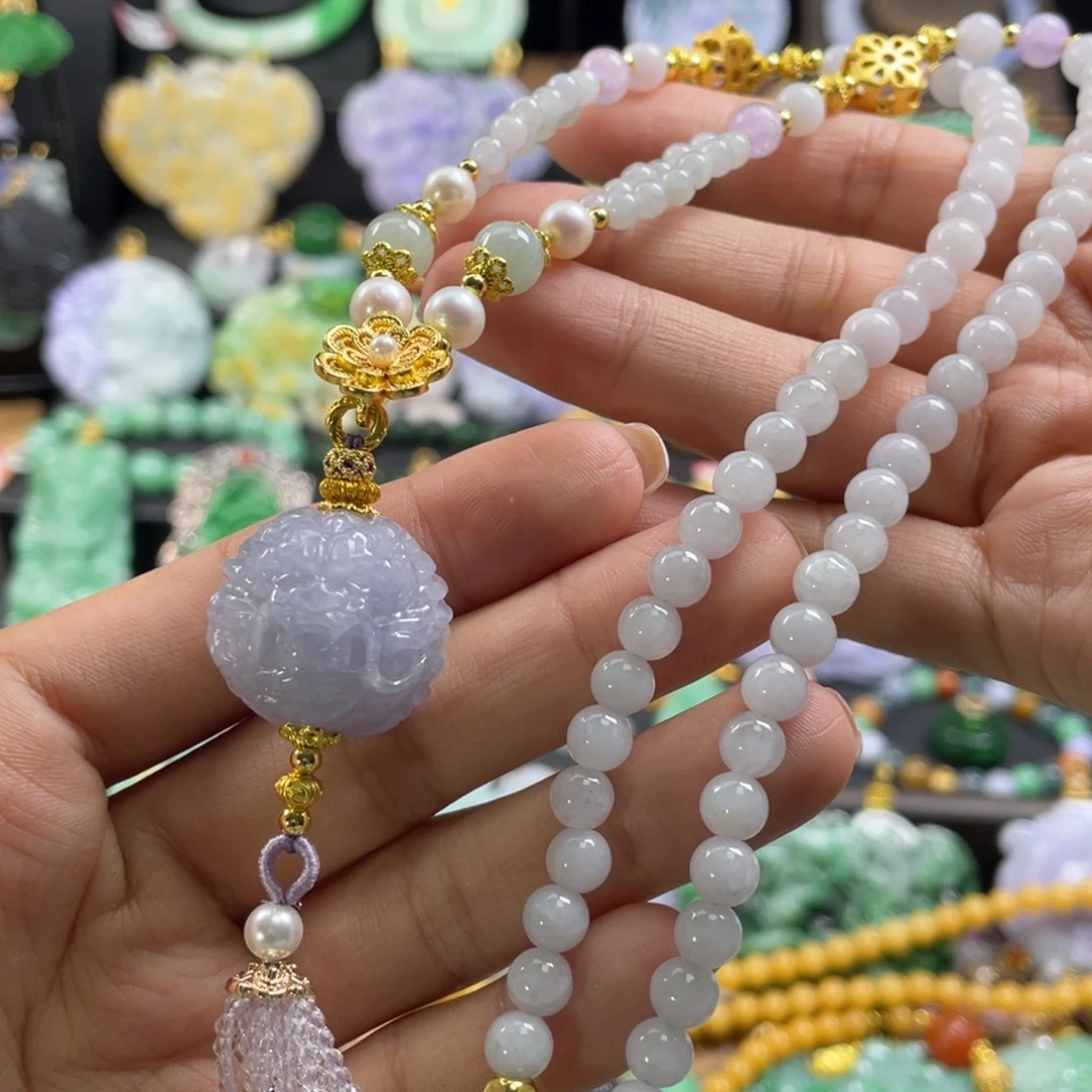 翡翠未镶嵌颈饰代编织