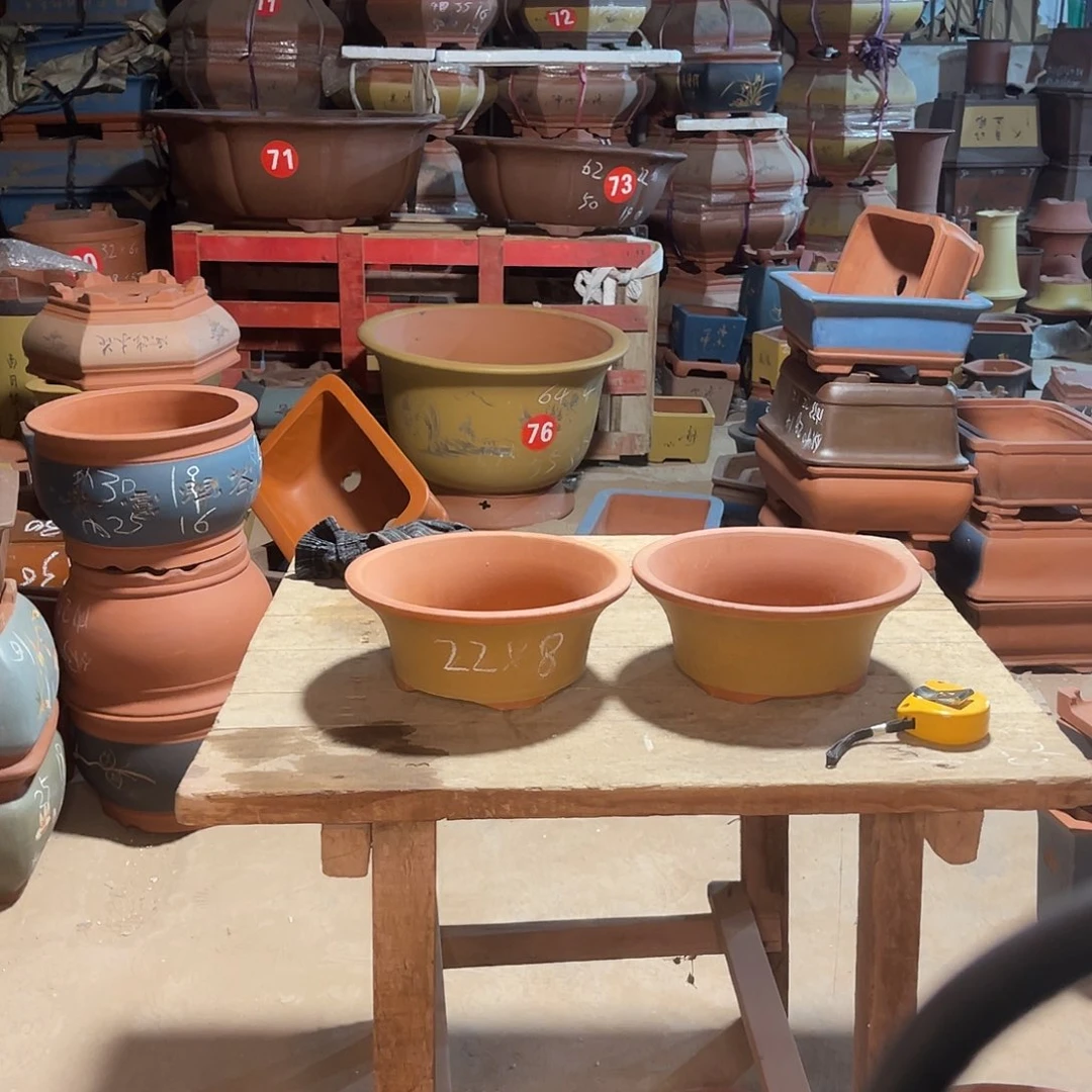 紫砂花盆碗盆两个