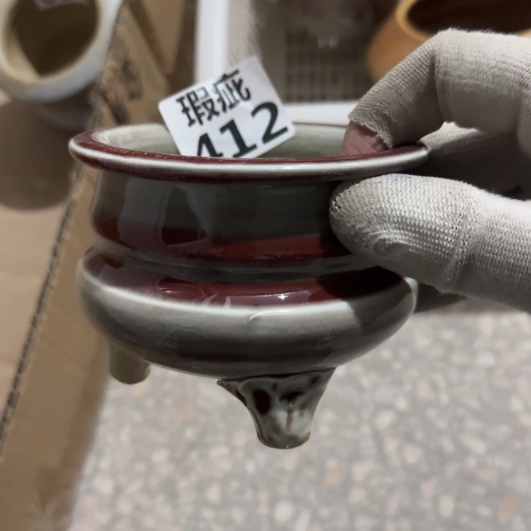 瓷片景德镇手工花盆微瑕