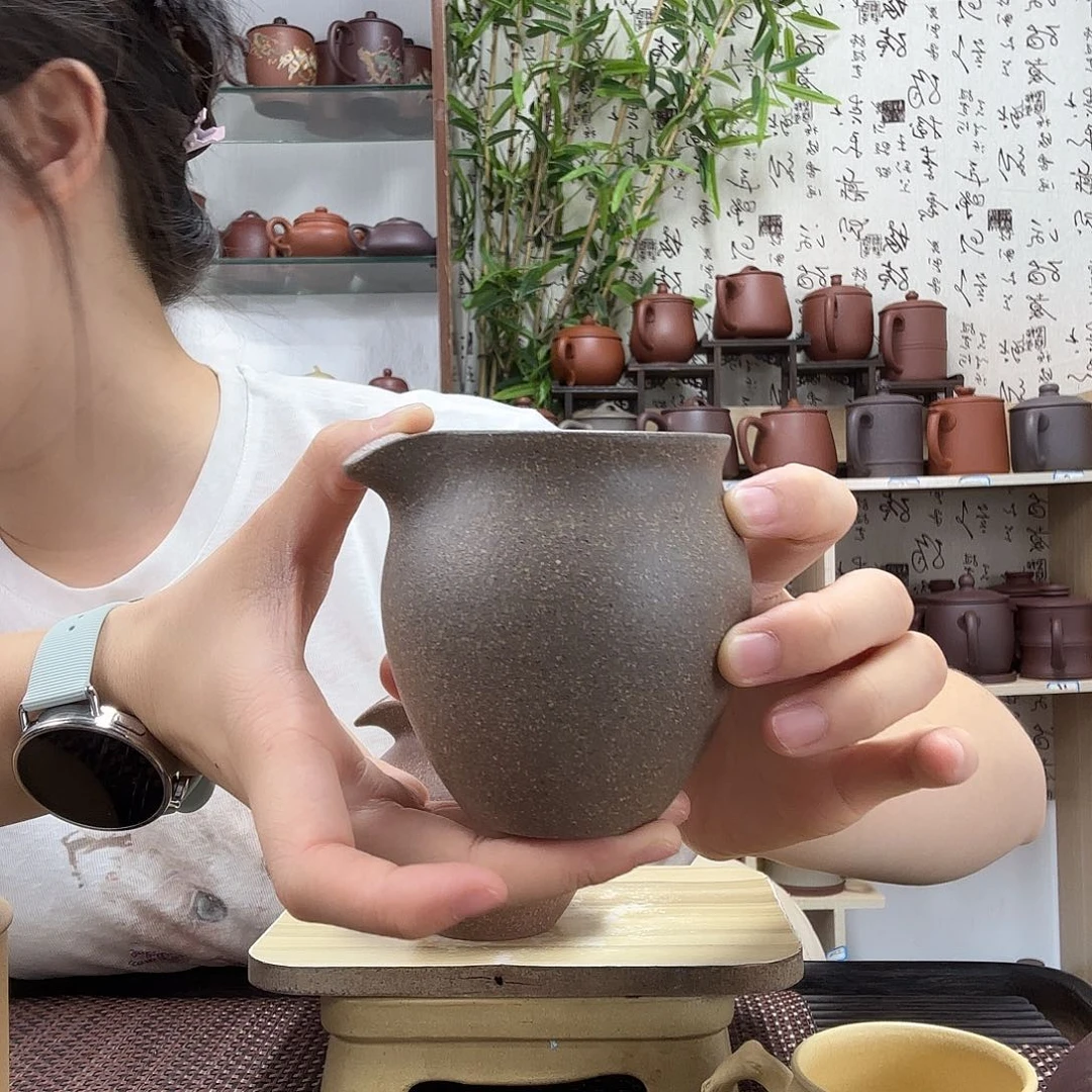 茶杯紫砂原矿青降公道圆绿250CC左右没礼盒