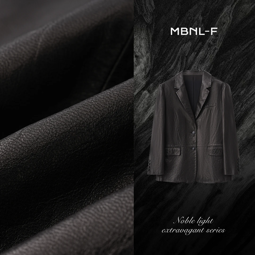 MBNL-F "复古西装皮衣" 高级纹理感羊皮衣外套女 秦磊XM-XPY6136
