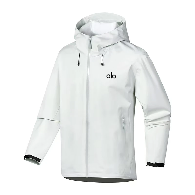 alo高品质透气情侣款专业级户外防风防水连帽轻量型硬壳冲锋衣