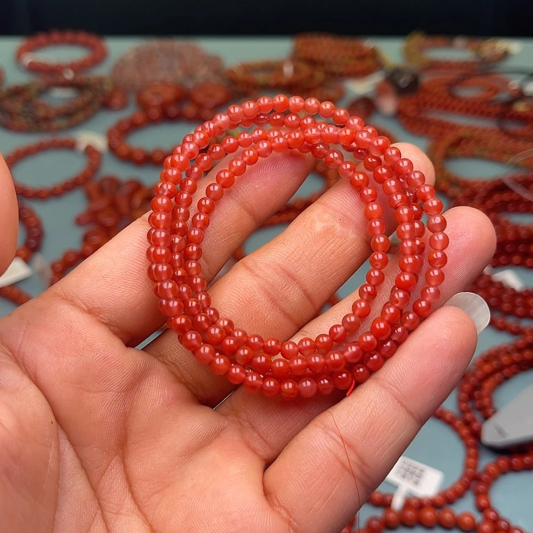 南红玛瑙未镶嵌手链冰飘花卡4