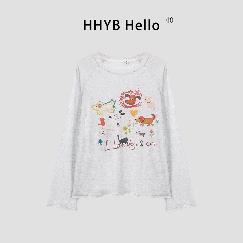 HHYB Hello原创插画师之狗狗教万岁超舒服面料面膜防晒T恤H10078