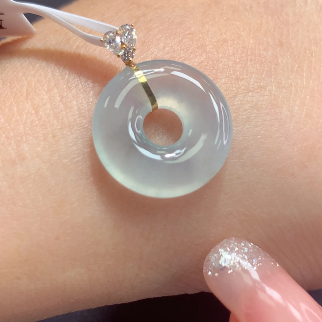 定制翡翠18K金镶嵌翡翠