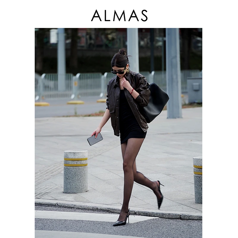 ALMAS品牌 25年SS时尚百搭机车真皮时装夹克 WCP250809