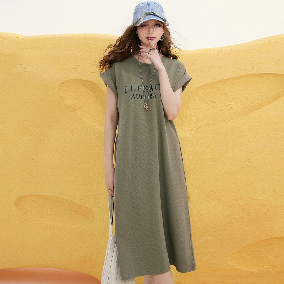 0002【金拐子】妖精的口袋【陪伴系列】新款字母印花休闲连衣裙女