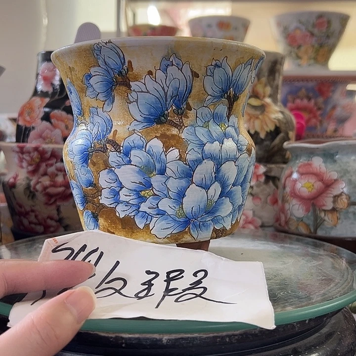 景德镇幸运花盆手绘韩式花盆