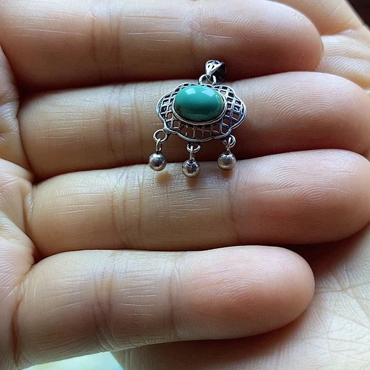 梦***洲绿松石银S925镶嵌配饰