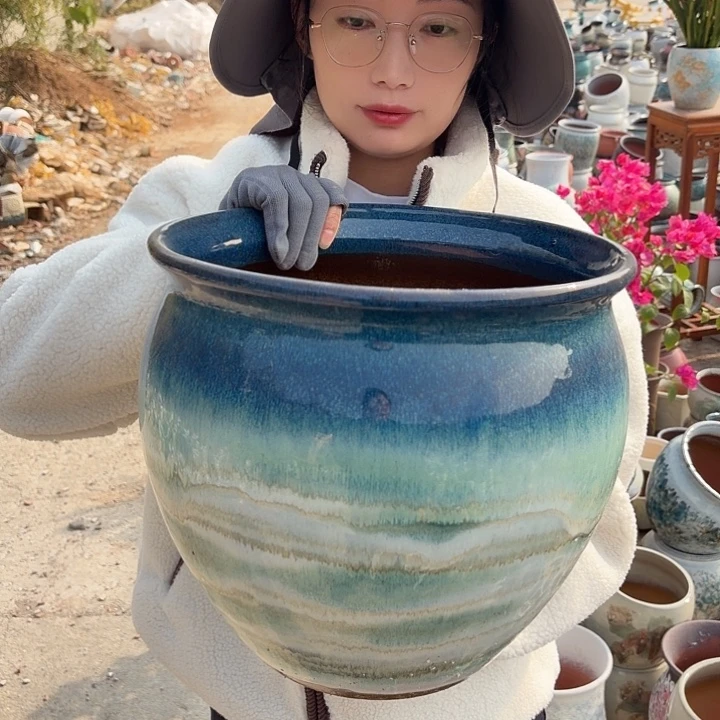 口30高28大号山水花盆