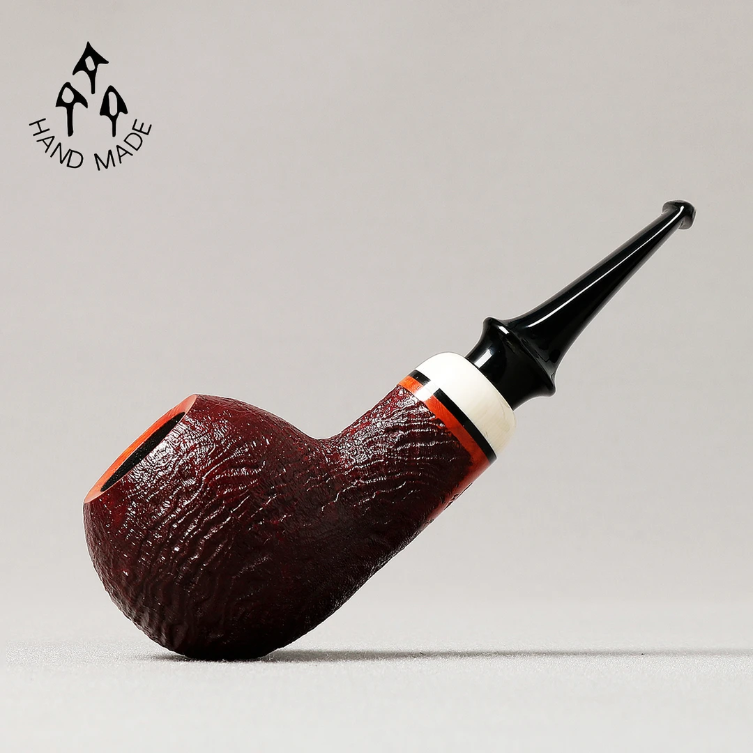 国师齐国斌工作室 13红色喷砂苹果 3毫米 石楠木烟斗
