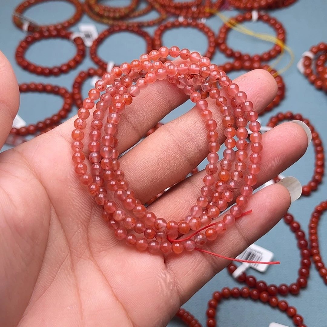 南红玛瑙未镶嵌手链冰飘花卡4十