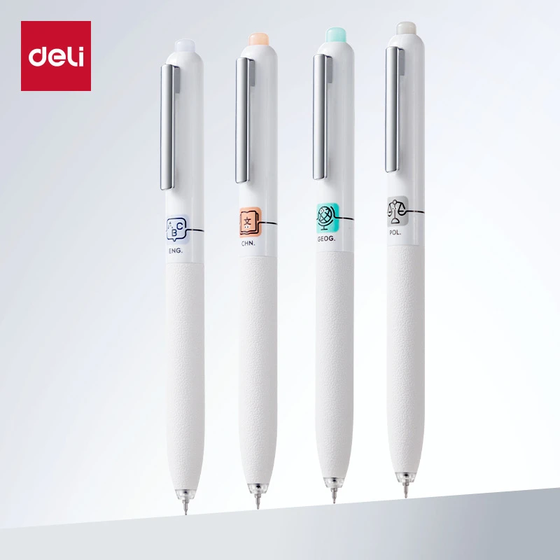 得力SA30-K学科刷题大容量按动中性笔ST头刷题笔0.5mm速干黑笔