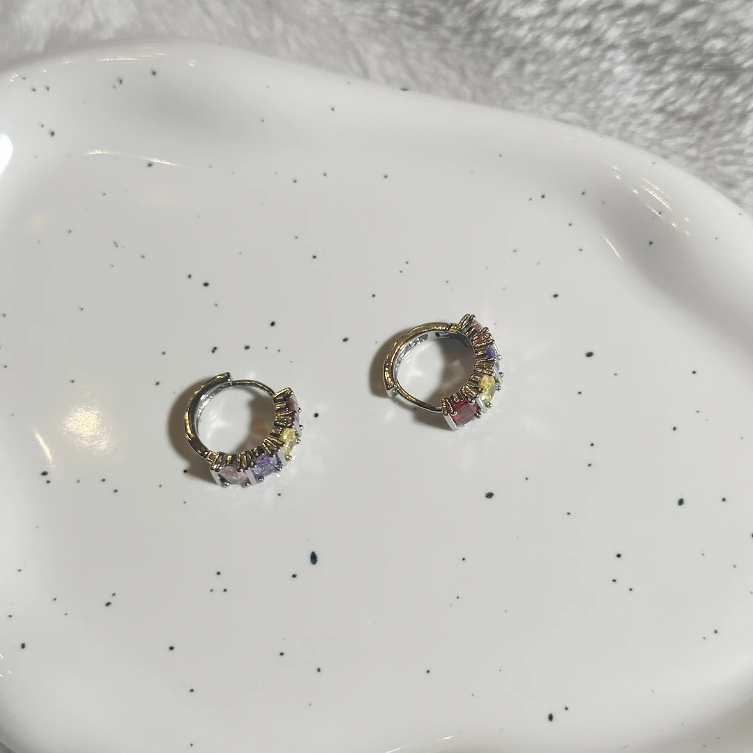 铜合金合成锆石耳饰 耳钉5609时尚百搭