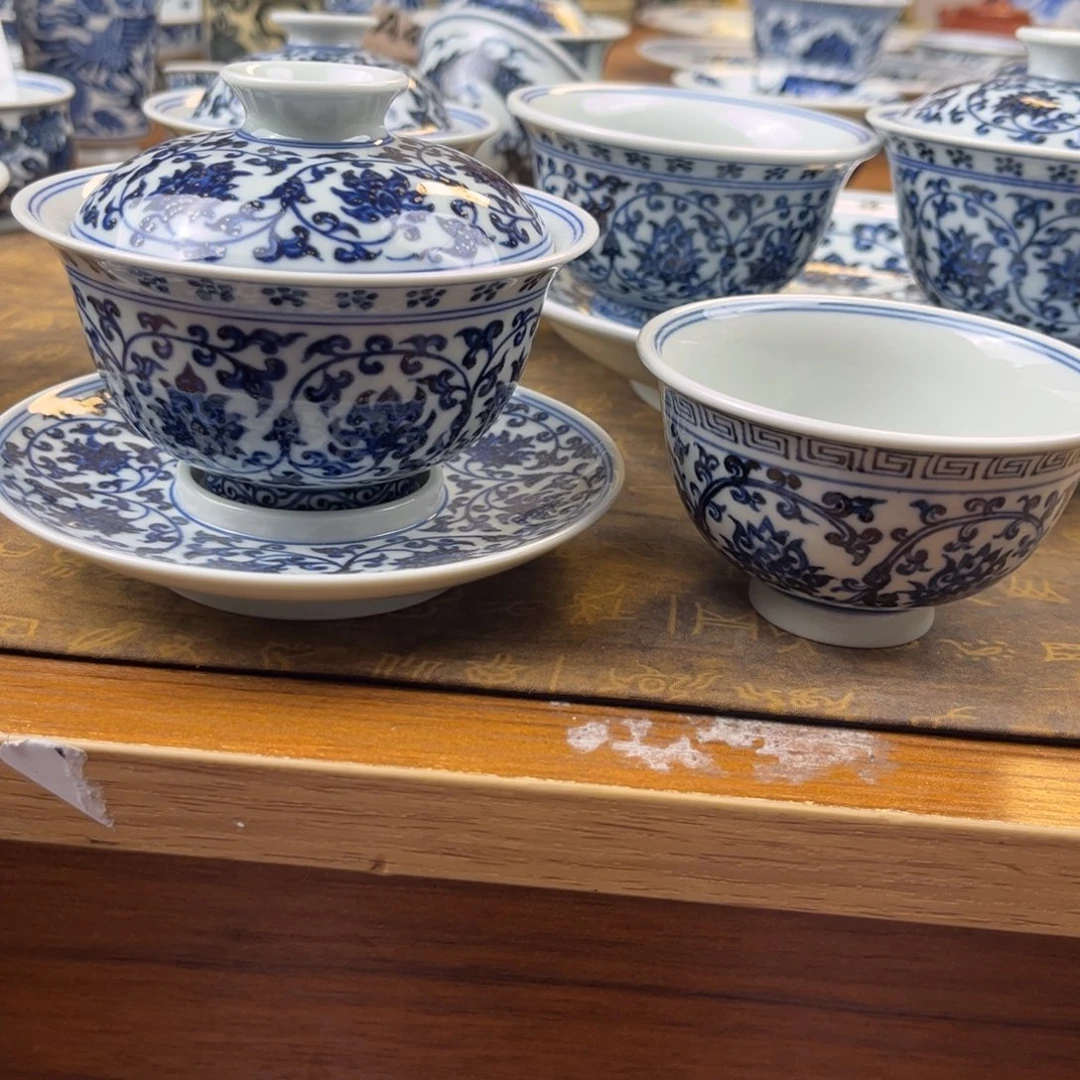 洋****段泥三才盖碗➕双勾杯