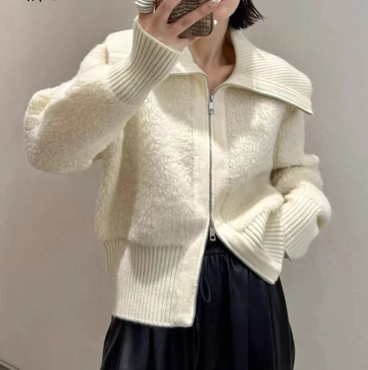 1【001-500】2025新款女装长袖外穿宽松慵懒风秋冬套头韩版针织衫