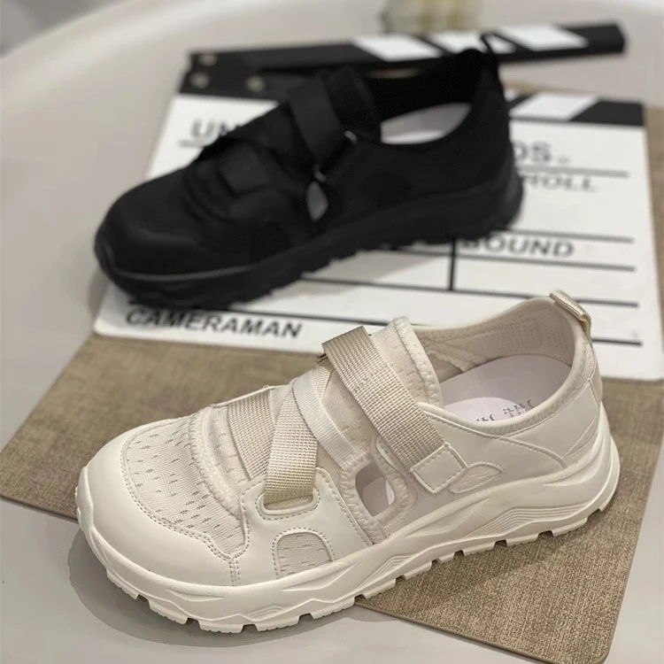 网面透气凉鞋女2025新款夏季轻便镂空复古百搭时尚休闲减震小白鞋
