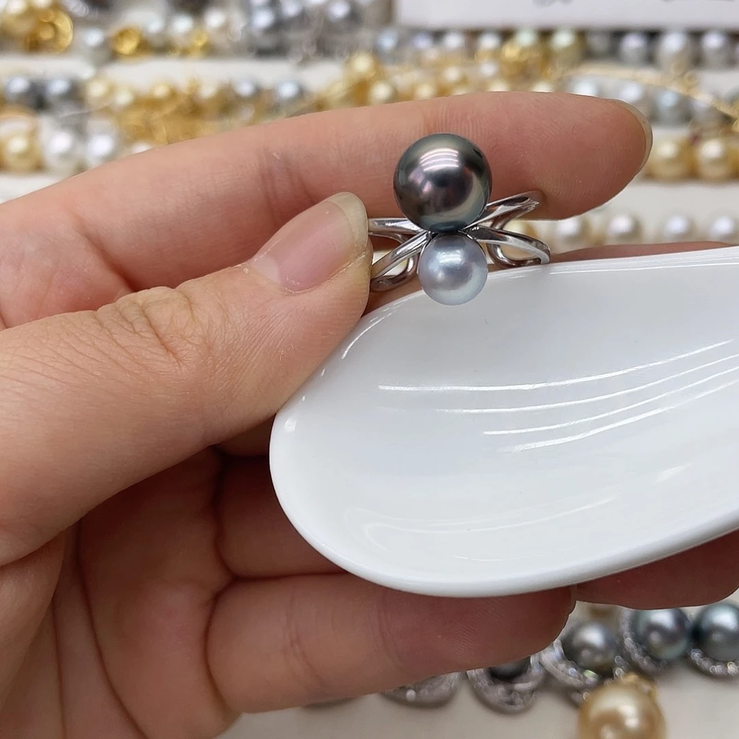 海水珍珠戒指银S925镶嵌