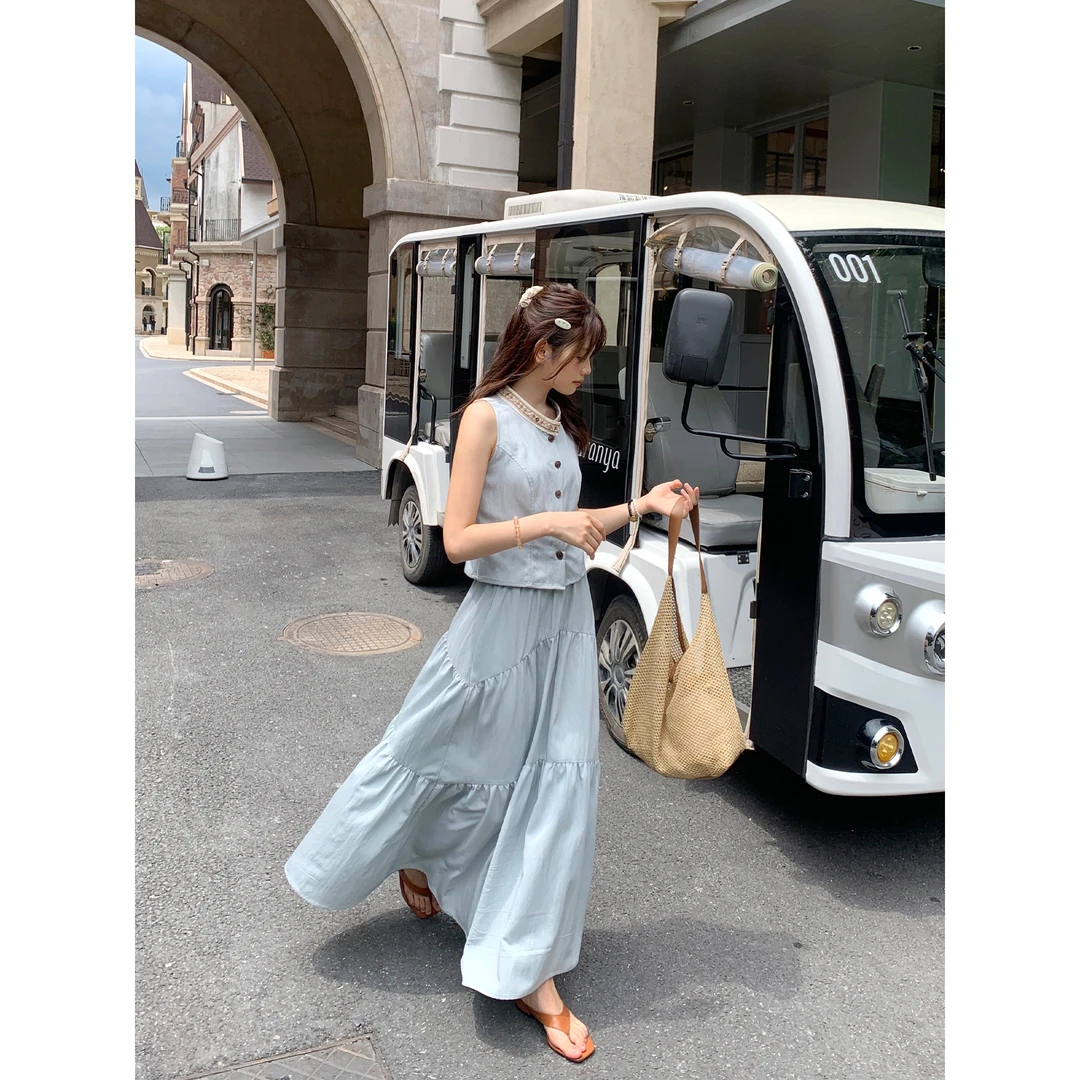 切糕自制【罗曼庄园】小个子夏季女气质慵懒感通勤小众大方休闲套装