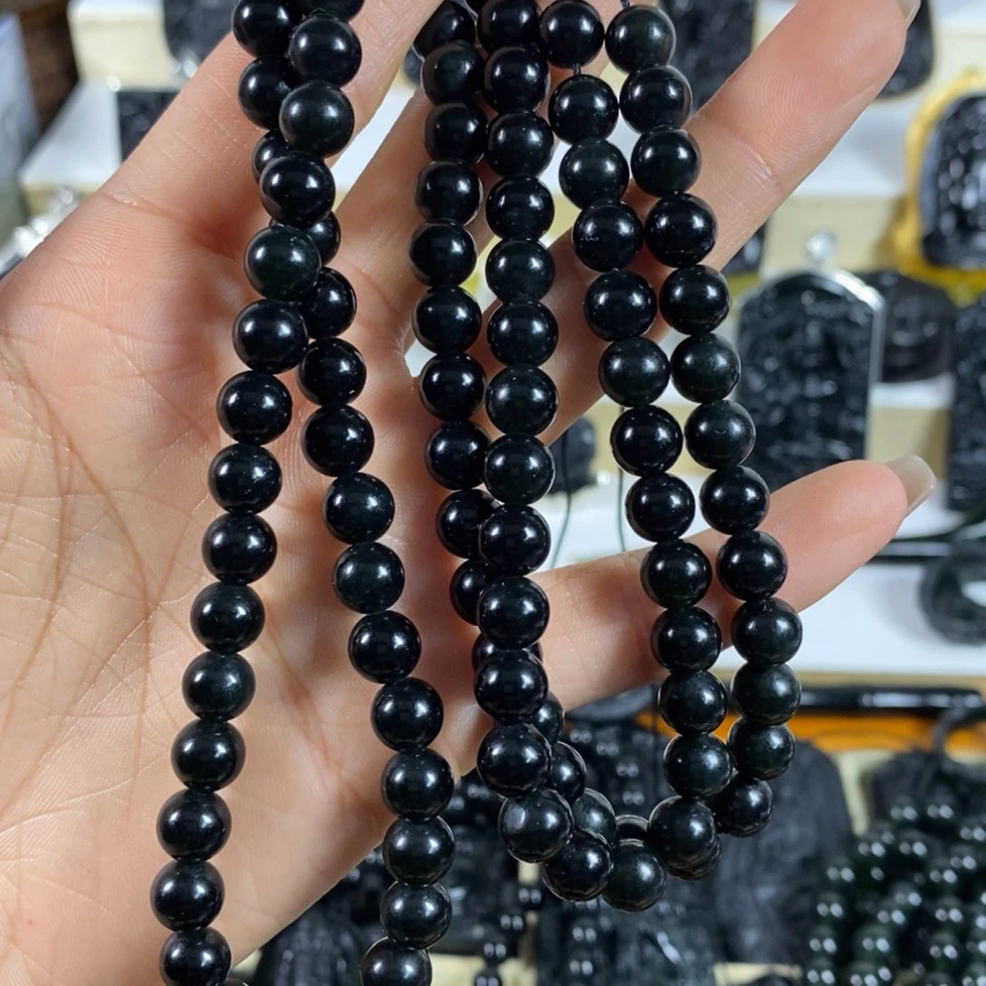 蛇纹石玉未镶嵌珠串大*