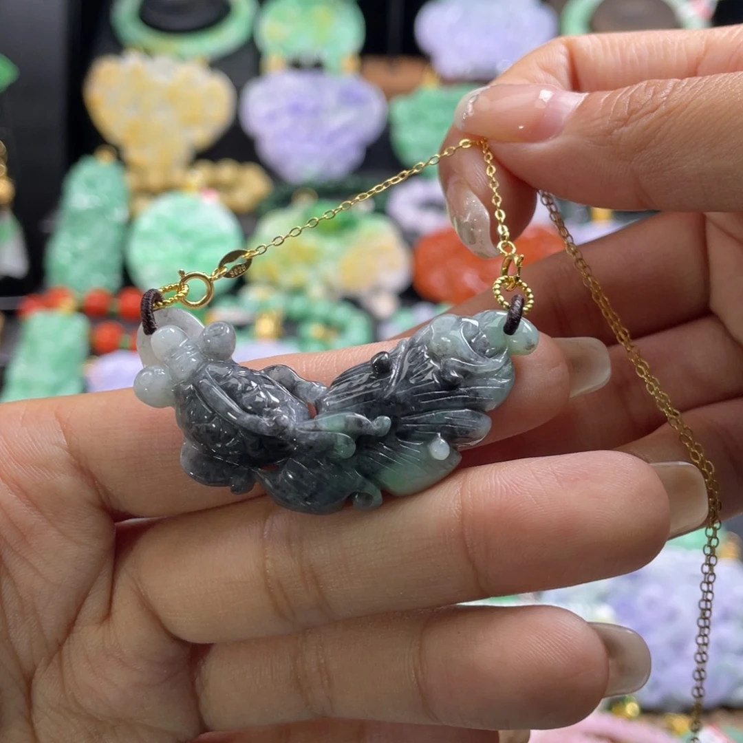 翡翠未镶嵌颈饰代编织