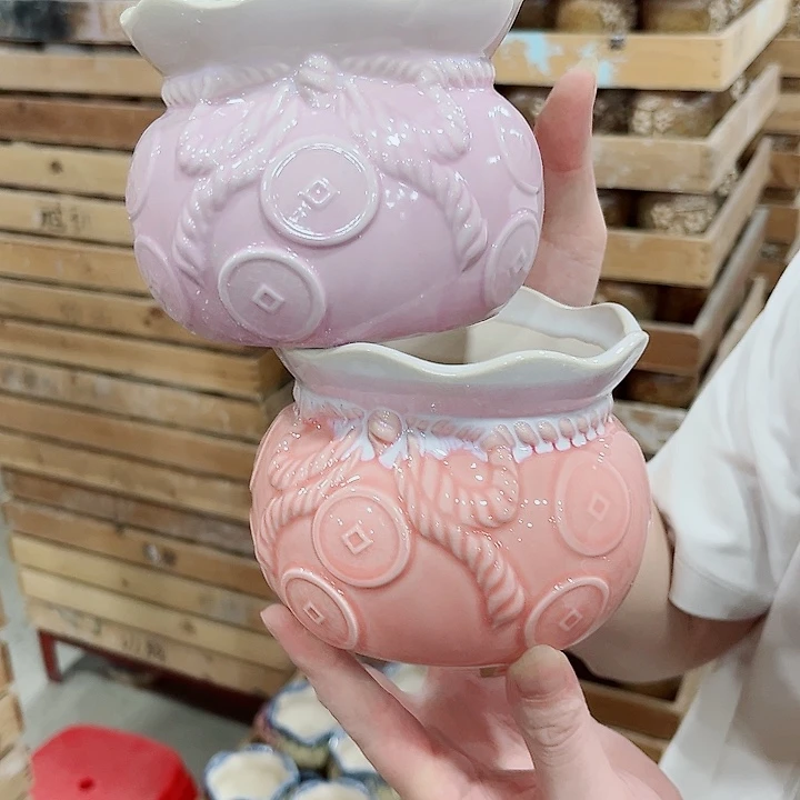 有孔.凑单10元陶瓷花盆发货！