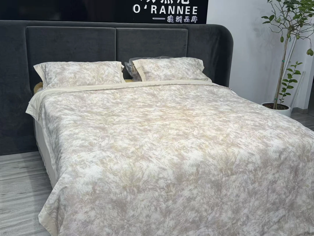 【专柜清仓】ht全棉磨毛数码印花四件套-椿庭-茶褐