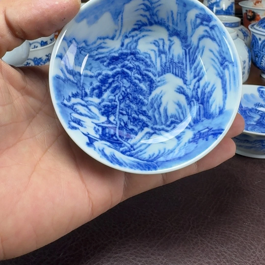 一***雨瓷片当代景德镇陶瓷手绘茶具