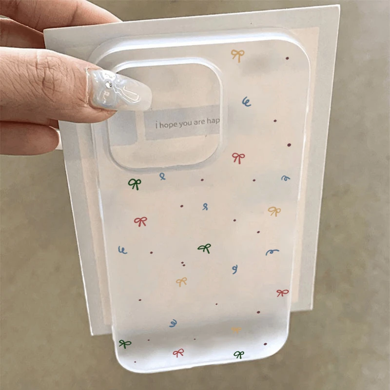 彩色蝴蝶结适用iphone16promax苹果15手机壳14PLUS软13幻影12防摔