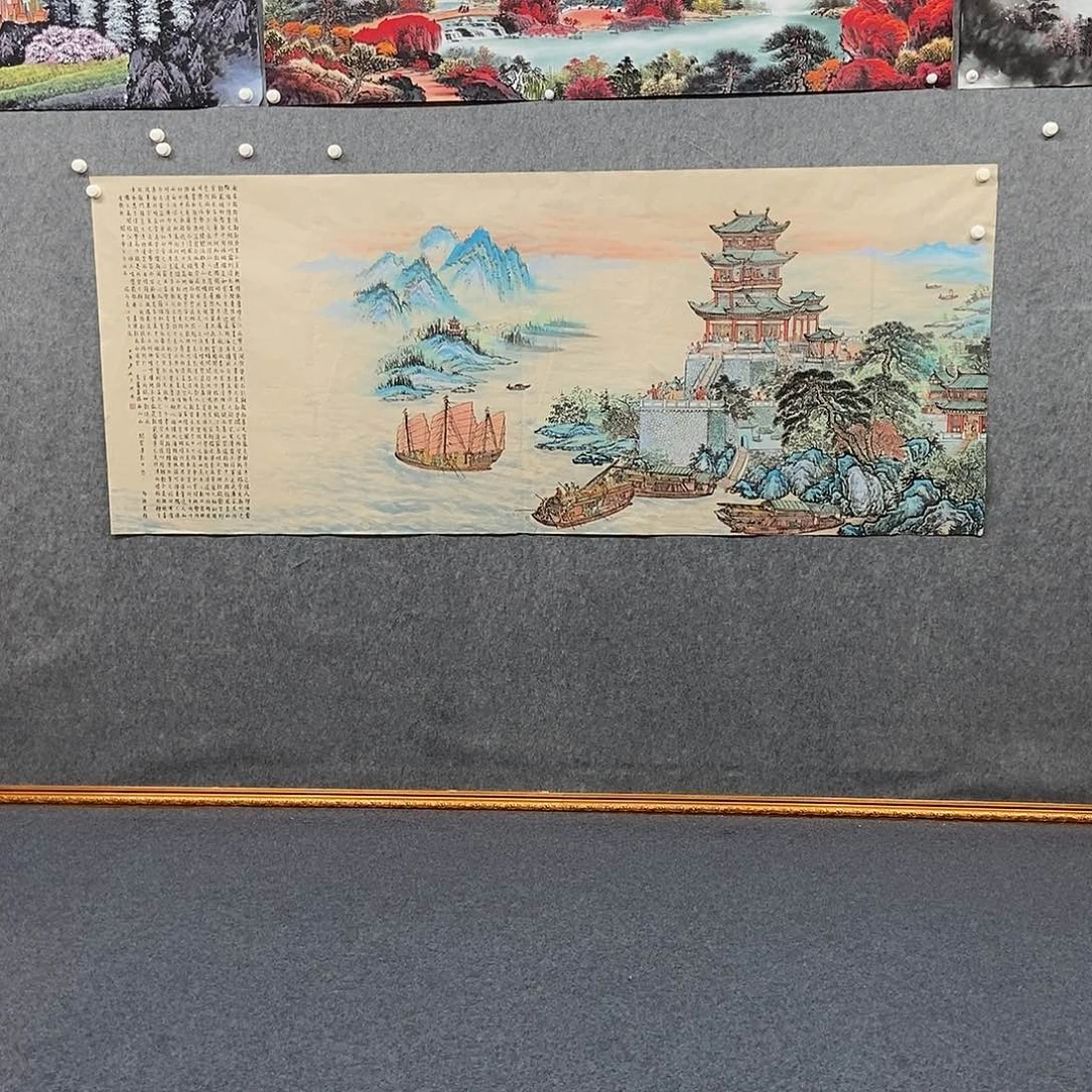 国画小八尺滕王阁一幅