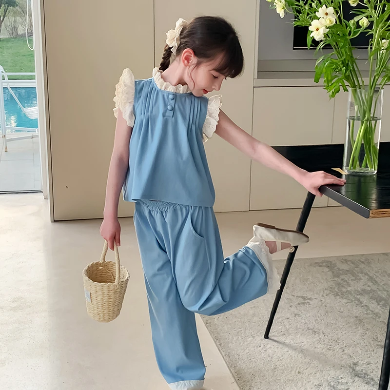 尤画原创设计师童品2025新款夏季女童中大童二件套68066