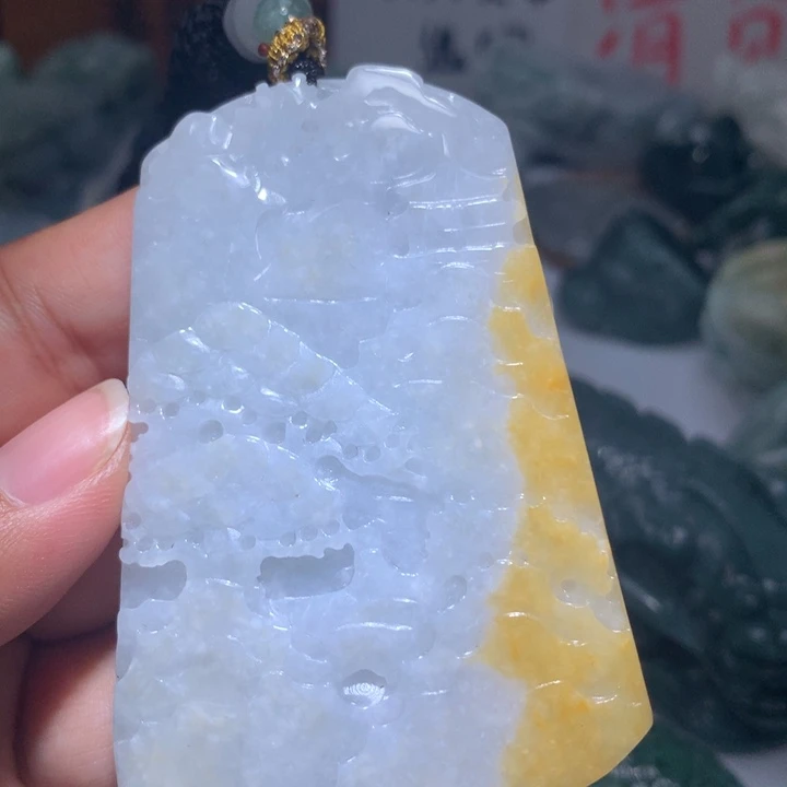 翡翠未镶嵌颈饰保真天然A货翡翠