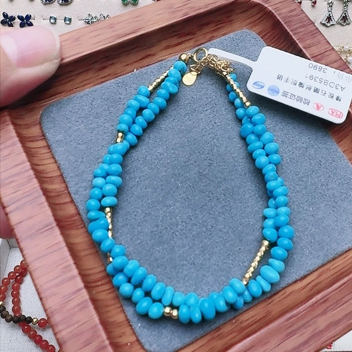 绿松石手链银S925镶嵌手链