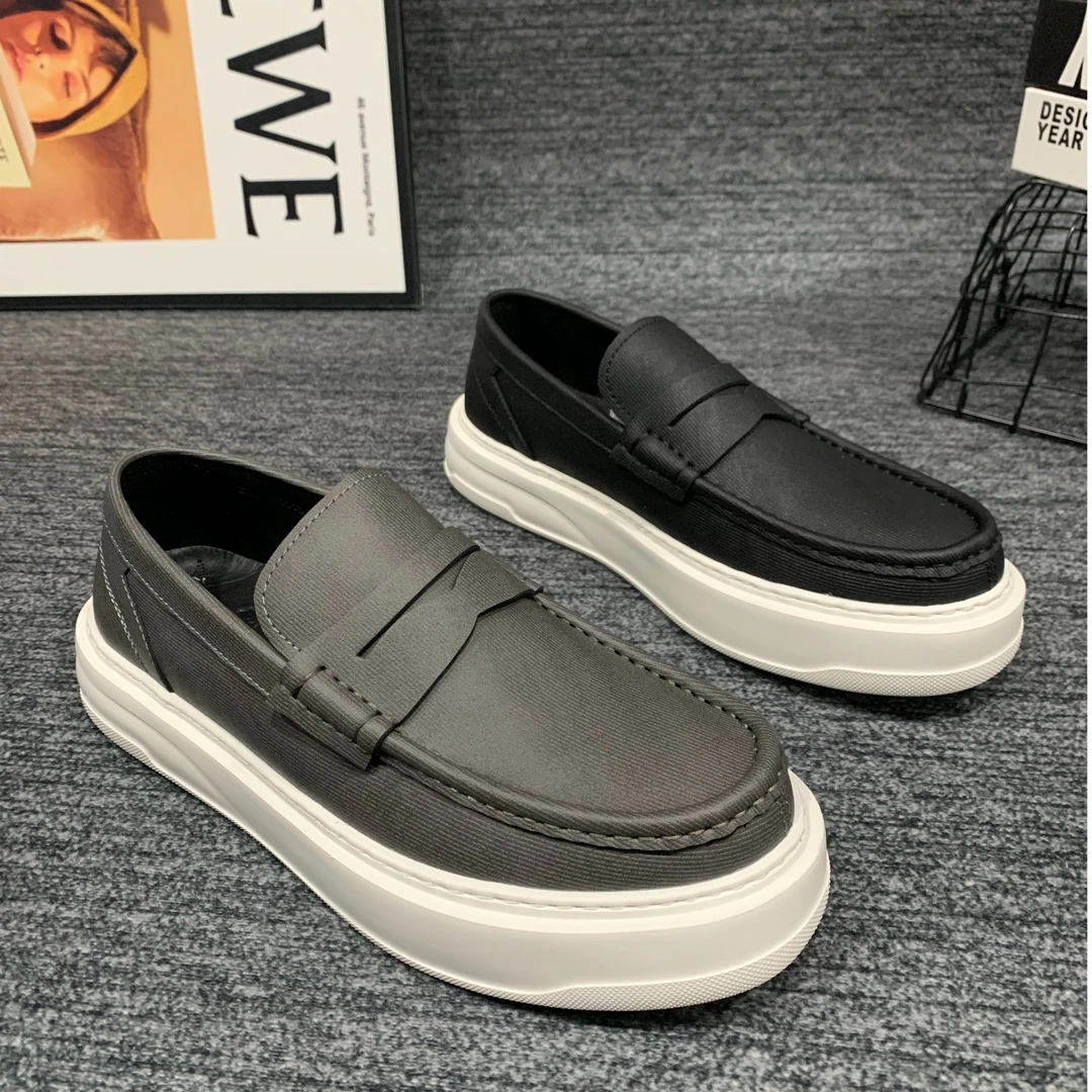 J5185欧货男士真皮时尚百搭舒适透气轻奢老钱风休闲商务男鞋