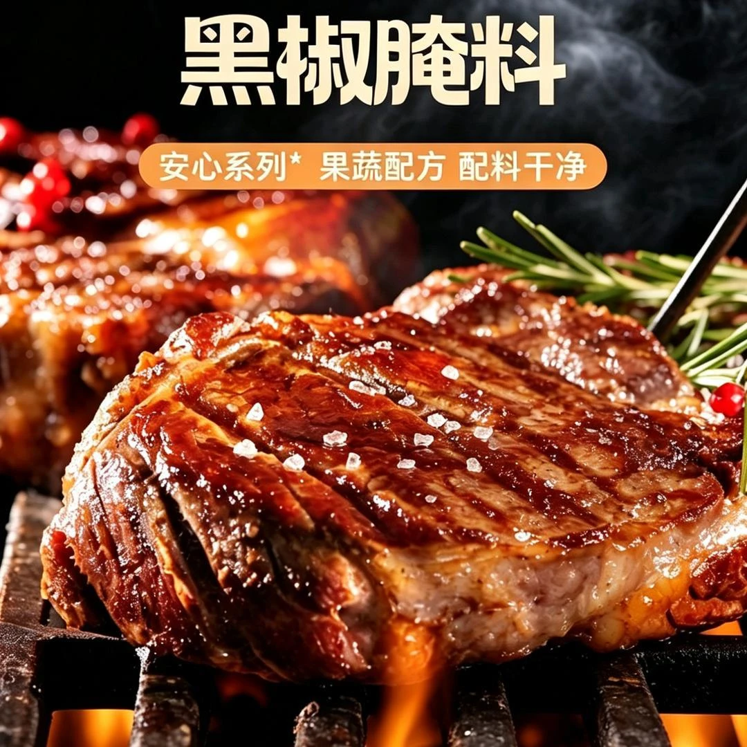 【配料干净】儿童法式黑椒牛排腌料牛肉鸡肉家用烧烤调味料ylf.商品图